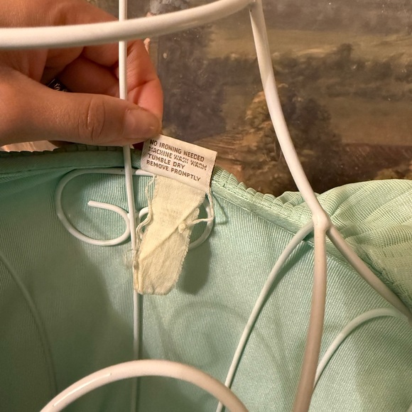 Vintage Light Aqua Ruffle-Trim Women's Robe FLAWED - Sleepwear - Picture 6 of 11